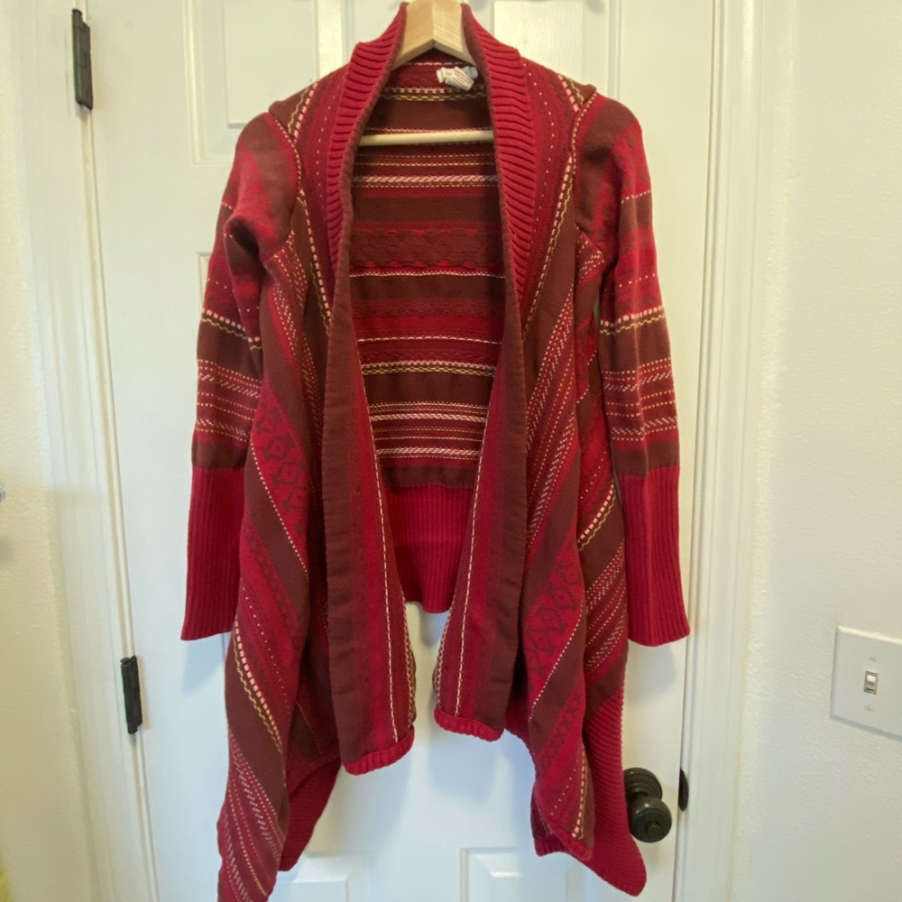 Sundance red open cardigan sweater